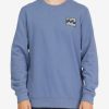 Hoodies & Fleece * | Billabong Crayon Wave Crewneck Pullover Slate Blue Slate Blue (Slb)