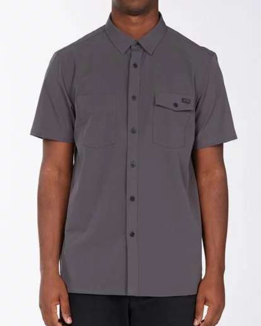 Shirts * | Billabong A/Div Surftrek Short Sleeve Shirt Asphalt Asphalt (Alt)