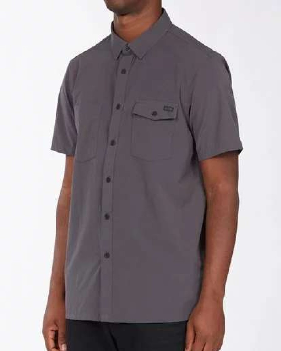 Shirts * | Billabong A/Div Surftrek Short Sleeve Shirt Asphalt Asphalt (Alt)