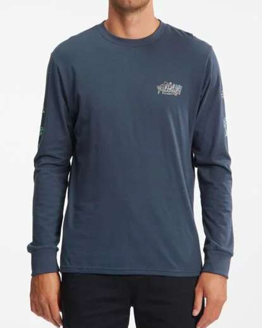 Tees * | Billabong Aloha Long Sleeve T-Shirt Navy Navy (Nvy)