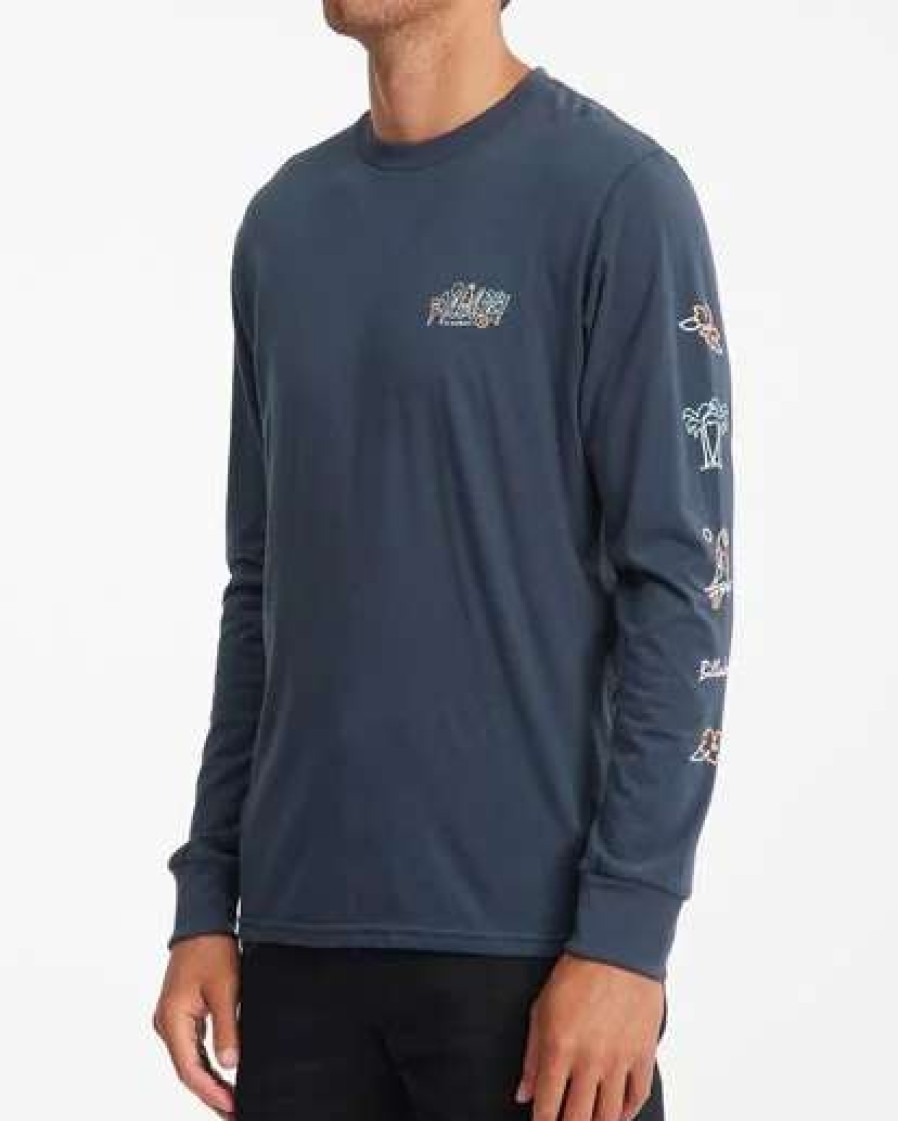 Tees * | Billabong Aloha Long Sleeve T-Shirt Navy Navy (Nvy)