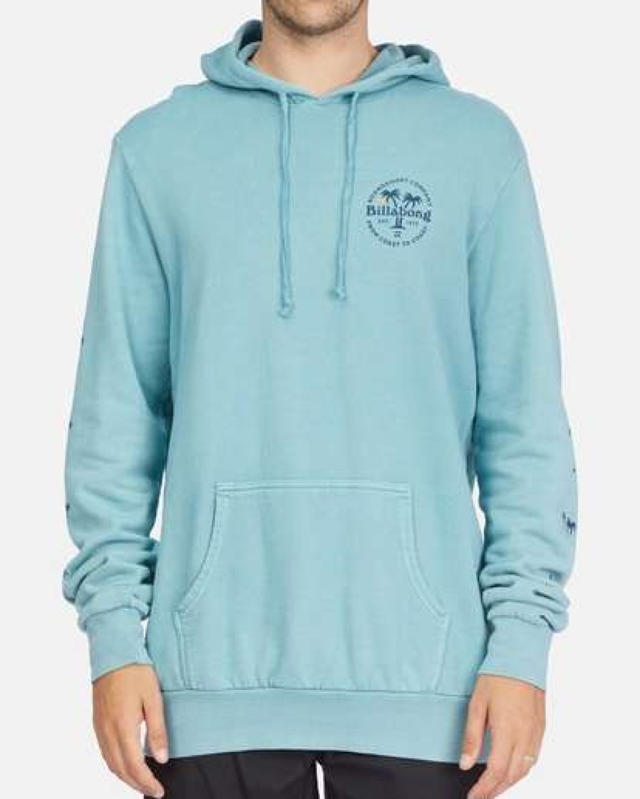 Hoodies & Fleece * | Billabong Wave Washed Coaster Pullover Hoodie Light Marine Light Marine (Ble0)