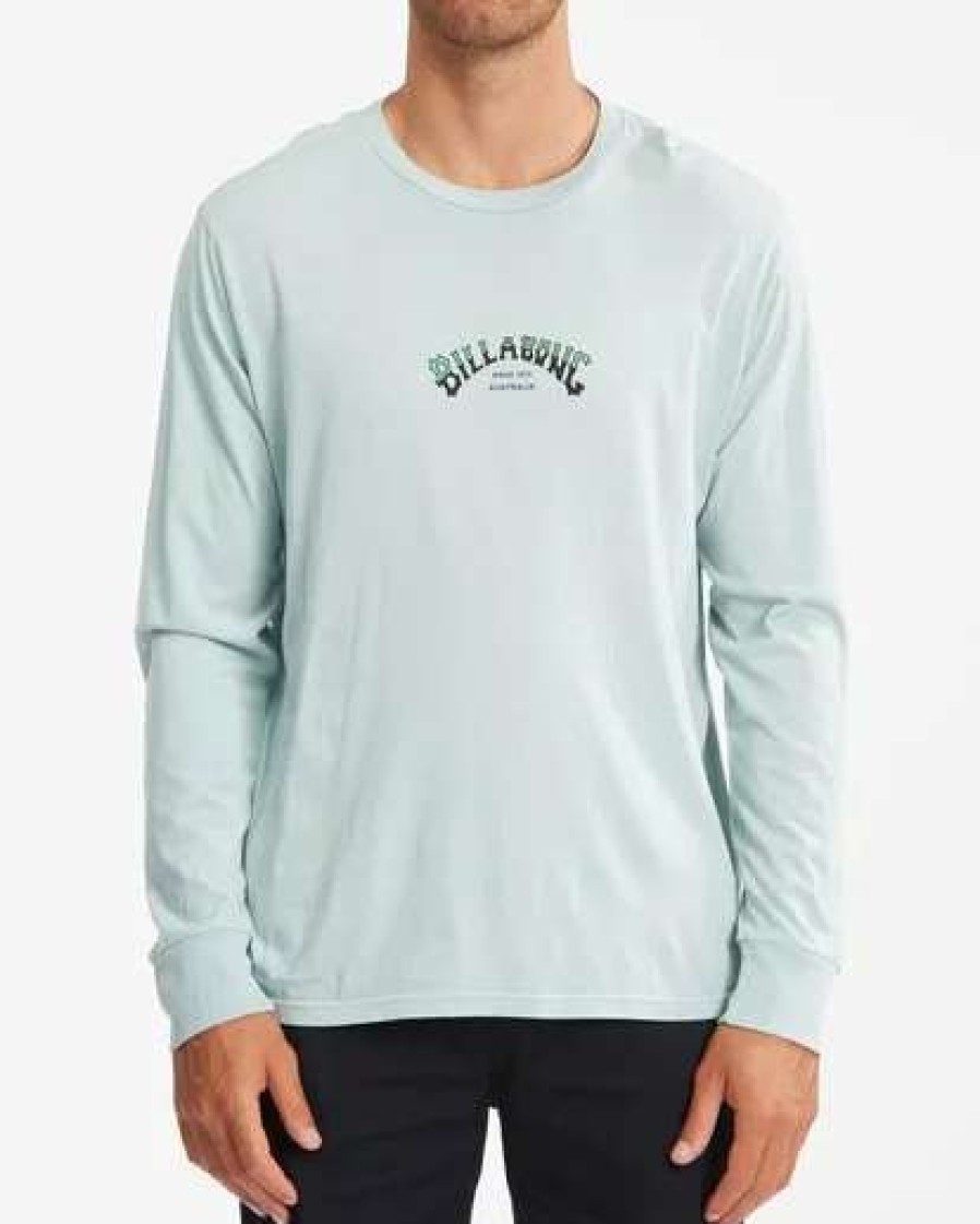 Tees * | Billabong Bong Wave Washed Long Sleeve T-Shirt Seamist