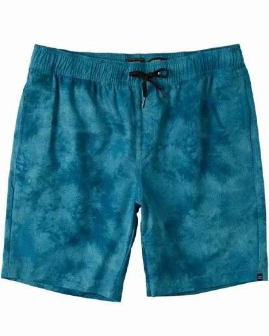 Shorts * | Billabong A/Div Surftrek Perf Elastic Short 18 Dark Teal Tie Dye