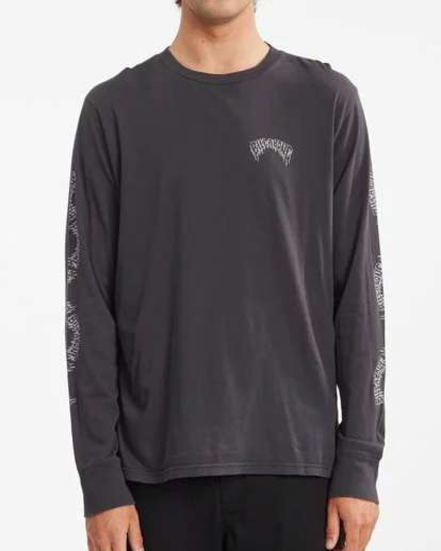 Tees * | Billabong Dark Arch Wave Washed Long Sleeve T-Shirt Washed Black Washed Black (Waa)