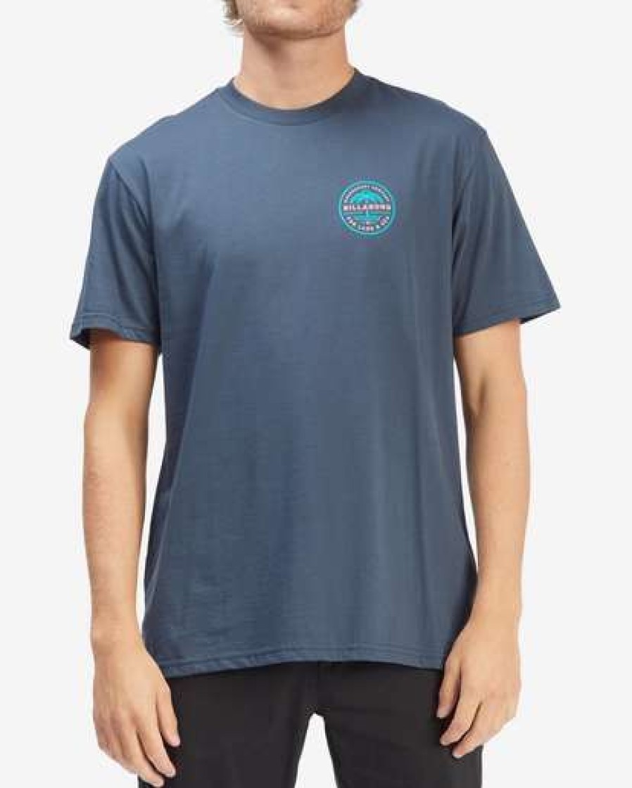 Tees * | Billabong Land & Sea Short Sleeve T-Shirt Navy