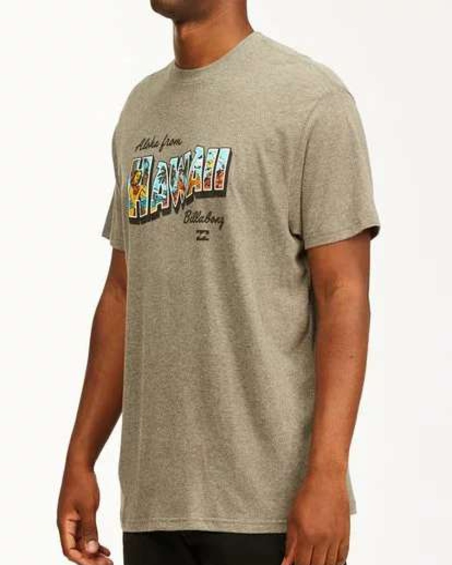 Tees * | Billabong Greetings Hawaii Short Sleeve T-Shirt Dark Grey Heather Dark Grey Heather (Dgr)