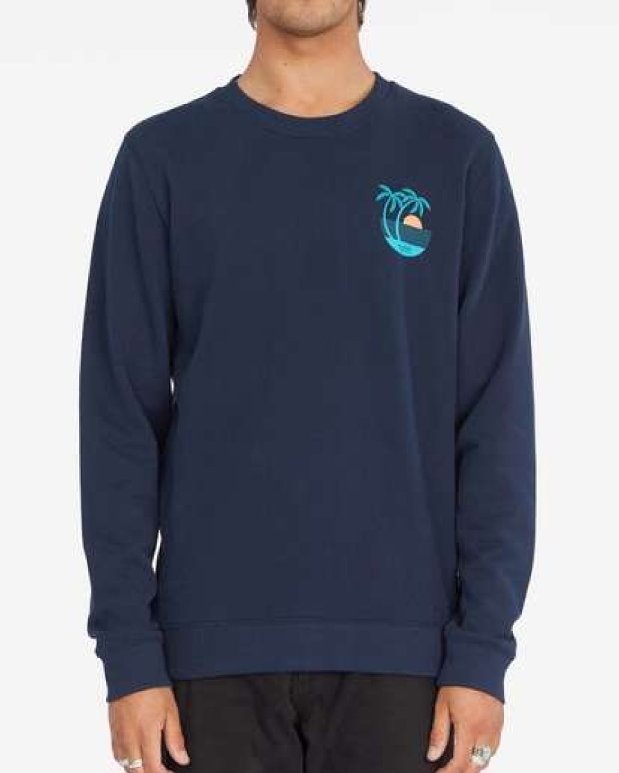 Hoodies & Fleece * | Billabong Airfare Crewneck Sweatshirt Navy Navy (Nvy)