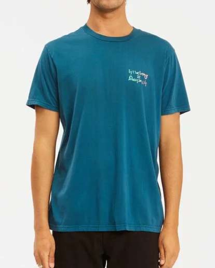 Tees * | Billabong Moon Wave Washed Short Sleeve T-Shirt Navy Navy (Nvy)