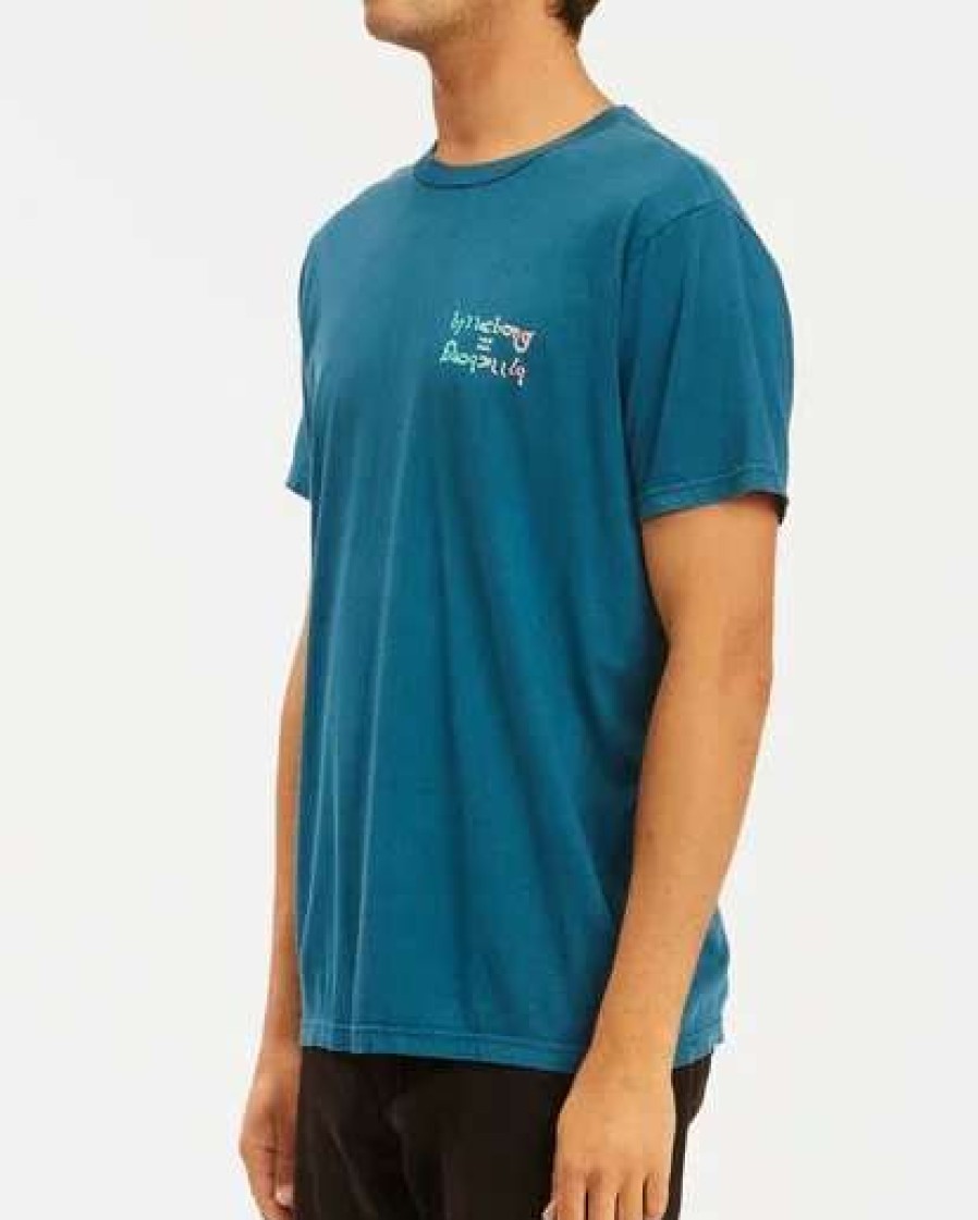 Tees * | Billabong Moon Wave Washed Short Sleeve T-Shirt Navy Navy (Nvy)