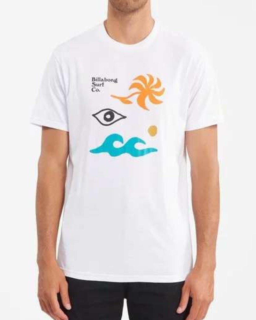 Tees * | Billabong Calder Short Sleeve T-Shirt White White (Wht)