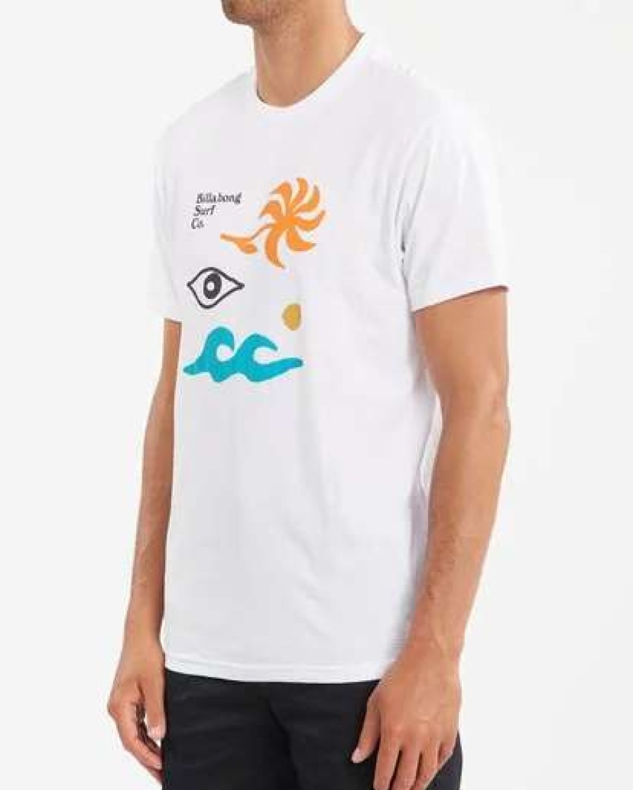 Tees * | Billabong Calder Short Sleeve T-Shirt White White (Wht)