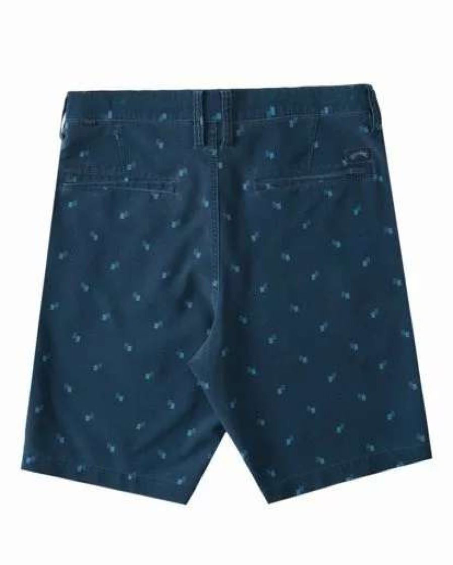 Shorts * | Billabong Crossfire Mid Print Walkshorts Navy Navy (Nvy)