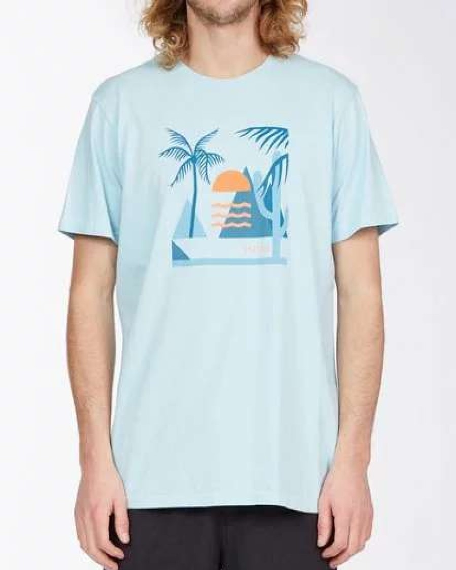 Tees * | Billabong Oasis Short Sleeve T-Shirt Coastal Blue Coastal Blue (Cbu)