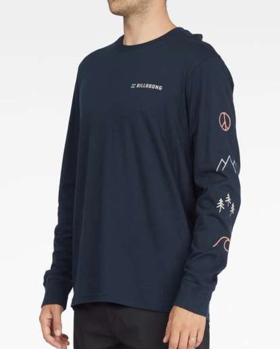 Tees * | Billabong Tranquil Long Sleeve T-Shirt Navy Navy (Nvy)