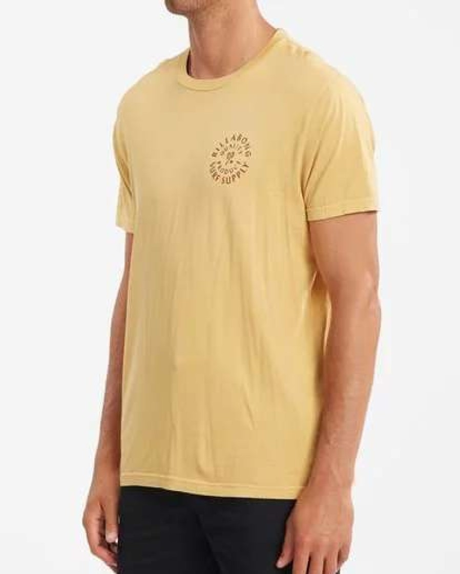 Tees * | Billabong Abrade Wave Washed Short Sleeve T-Shirt Mustard Mustard (Mus)