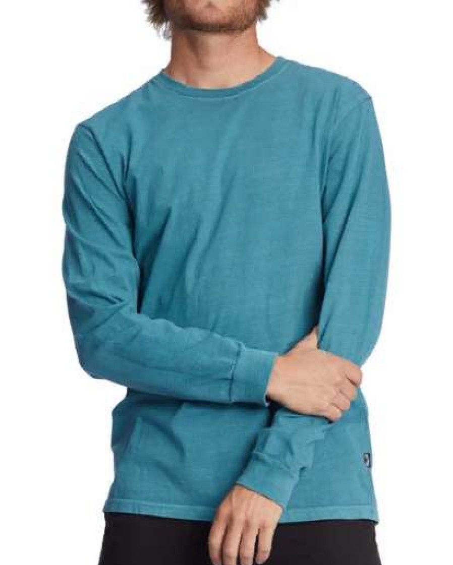 Tees * | Billabong Essential Wave Washed Long Sleeve T-Shirt Coastal Blue