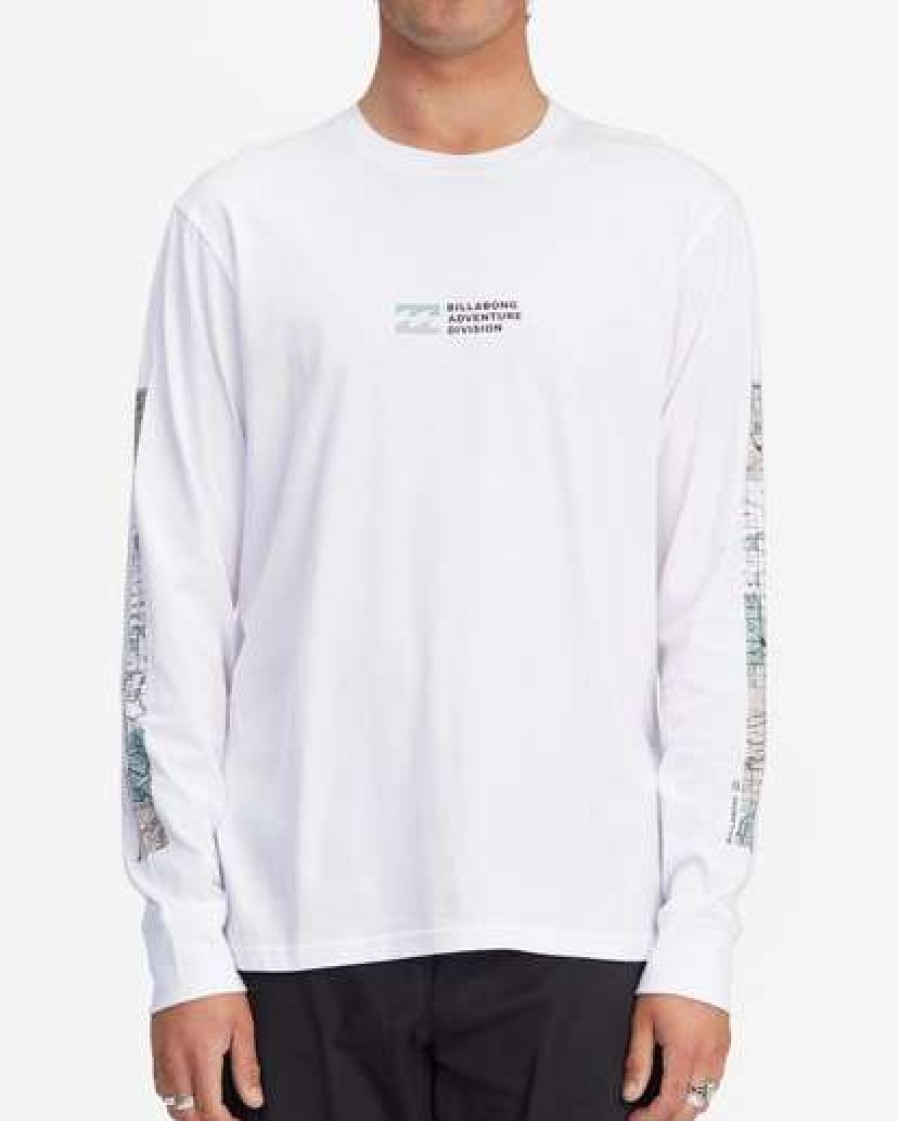 Clothing * | Billabong A/Div Coordinates Organic Long Sleeve T-Shirt White White (Wht)