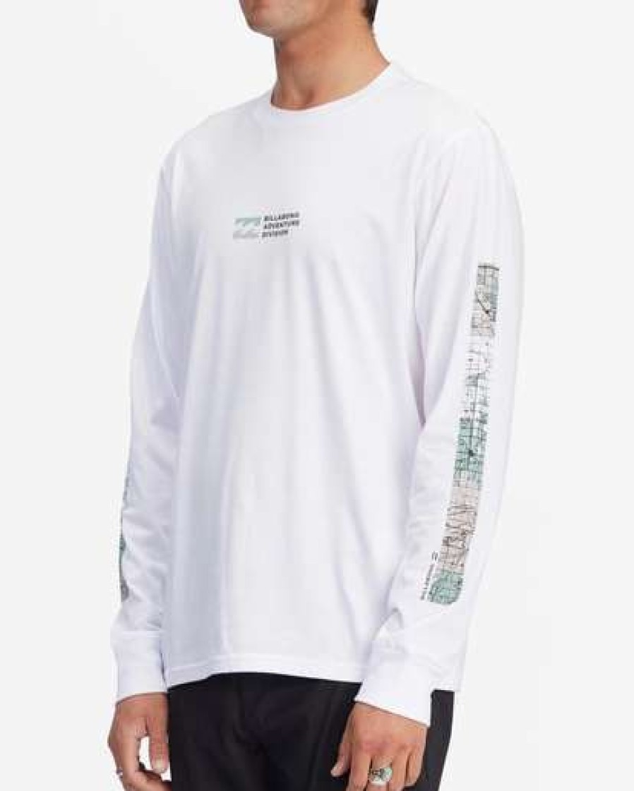 Clothing * | Billabong A/Div Coordinates Organic Long Sleeve T-Shirt White White (Wht)