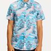 Shirts * | Billabong Sundays Floral Hawaii Short Sleeve Shirt Aqua Aqua (Aqu)